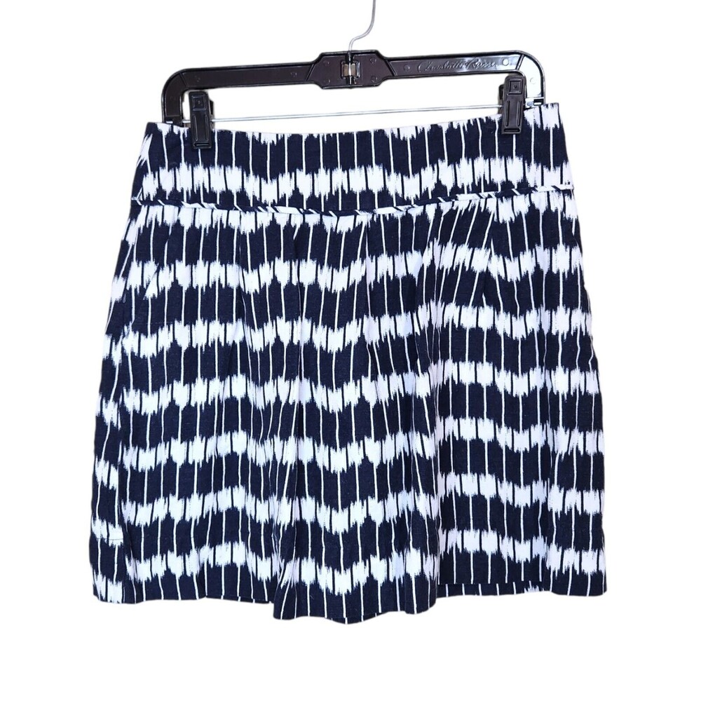 Ann Taylor Loft Navy And White Mini Skirt Size 8 Linen